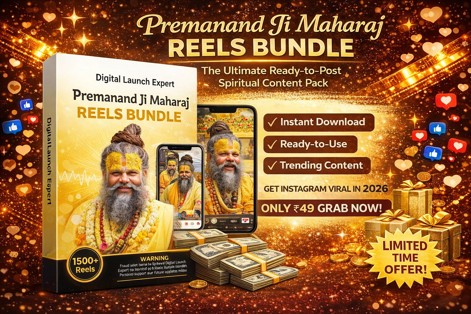 Premanand Ji Maharaj Reels Bundle The Ultimate Ready-to-Post Spiritual Content Pack