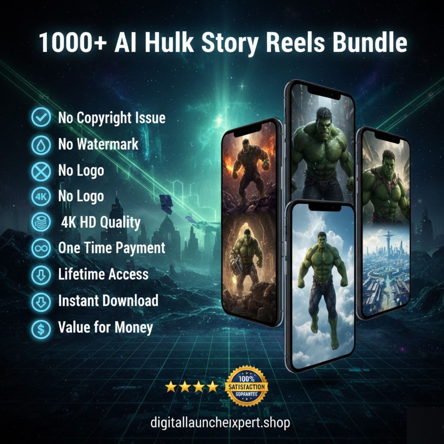 1000+ AI Hulk Story Reels Bundle