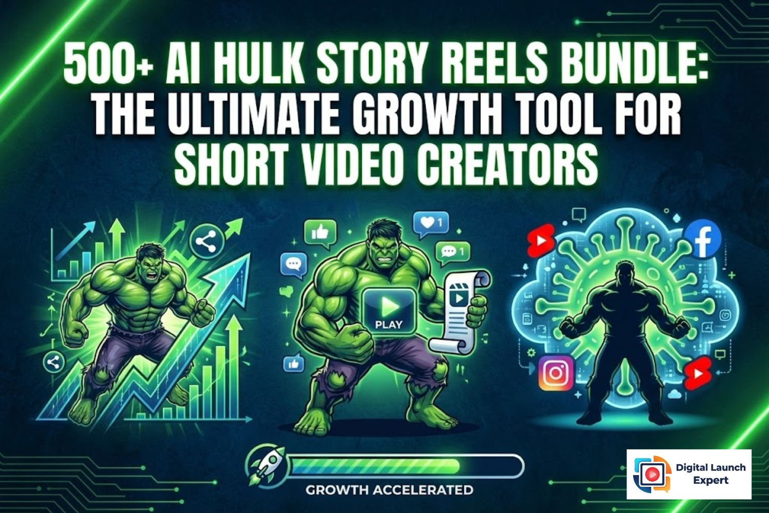 500+ AI Hulk Story Reels Bundle The Ultimate Growth Tool for Short Video Creators