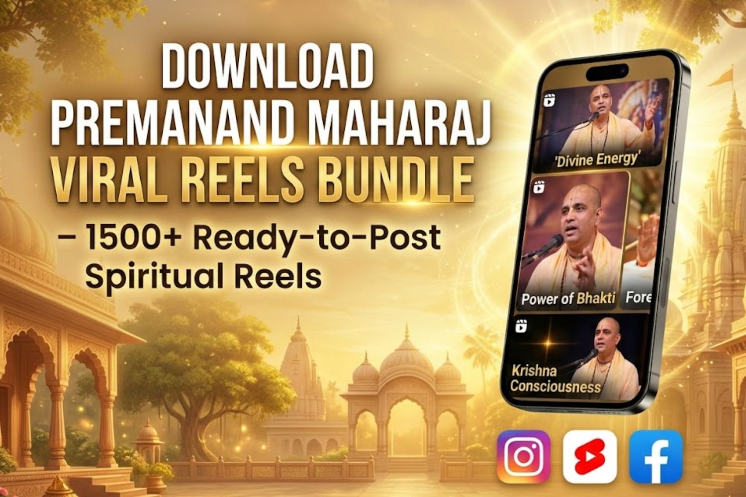 Download Premanand Maharaj Viral Reels Bundle – 1500+ Ready to Post Instagram & YouTube Shorts