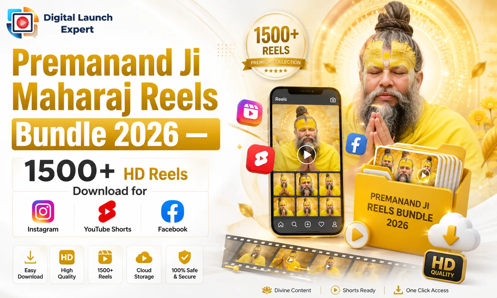 Premanand Ji Maharaj Reels Bundle 2026 — 1500+ HD Reels Download for Instagram, YouTube Shorts & Facebook